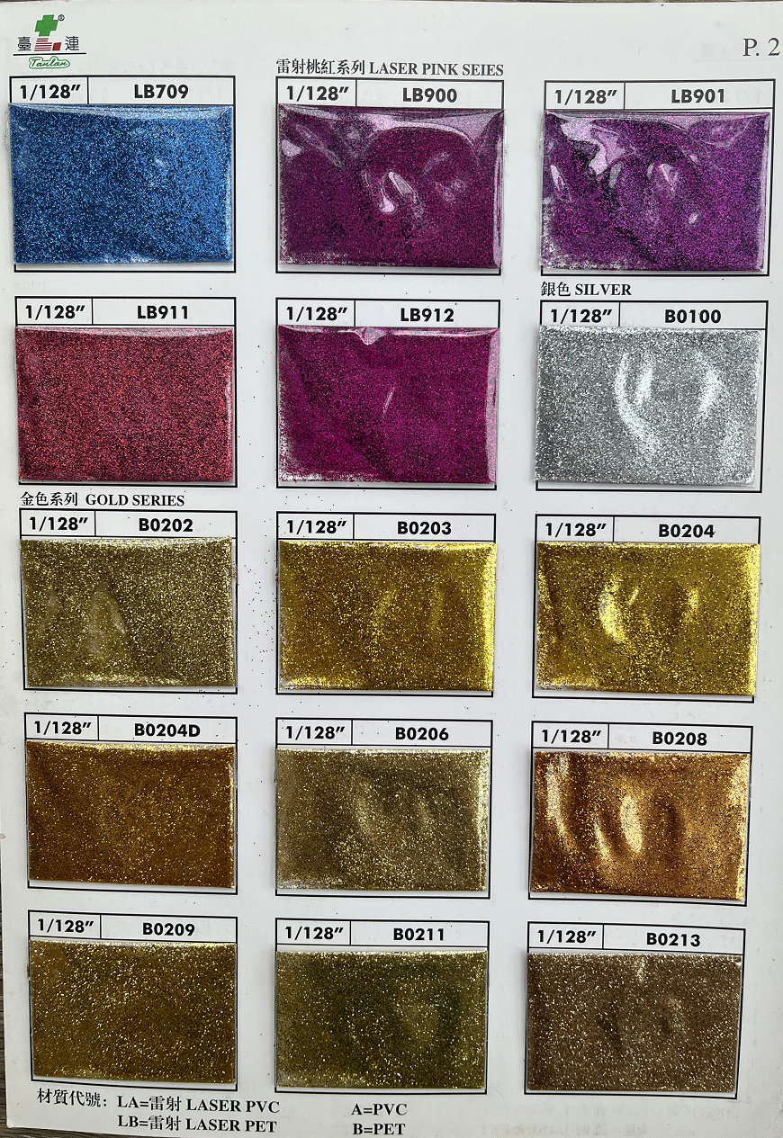 Catálogo de purpurina en polvo